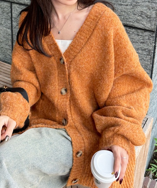 セール】カラーオーバーニットカーディガン（カーディガン/ボレロ