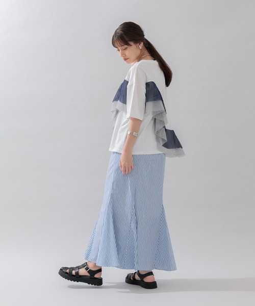 Lant Kalte(ラントカルテ)の「Lant Kalte カラーメッシュカットプルオーバー(Tシャツ/カットソー・レディース・ホワイト/ブラック・FREE)」の13枚目の写真