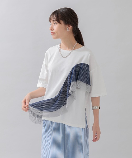 Lant Kalte(ラントカルテ)の「Lant Kalte カラーメッシュカットプルオーバー(Tシャツ/カットソー・レディース・ホワイト/ブラック・FREE)」の22枚目の写真