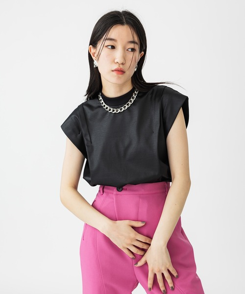 UNITED TOKYO（ユナイテッドトウキョウ）の「パレスシャインノースリーブカットソー（Tシャツ/カットソー・レディース・ホワイト/ブラック/グリーン・FREE）」の2枚目の写真