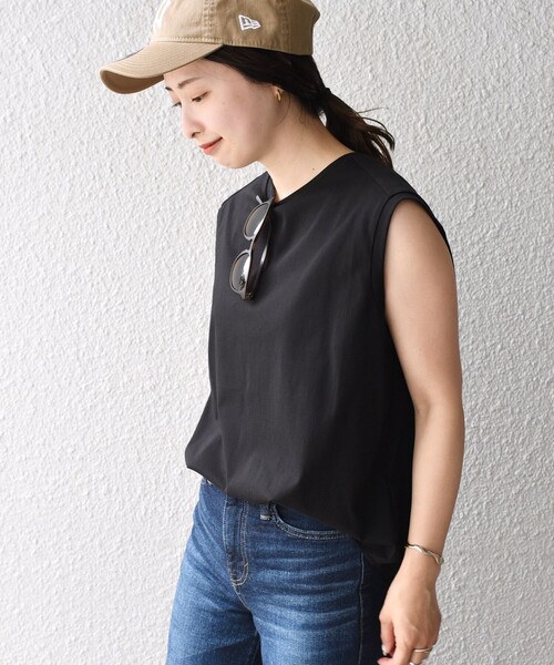 SHIPS(シップス)の「スビンコットンフレンチスリーブプルオーバー◆(Tシャツ/カットソー・レディース・オフホワイト/ブラック/グリーン/ピンク・ONE SIZE)」の15枚目の写真