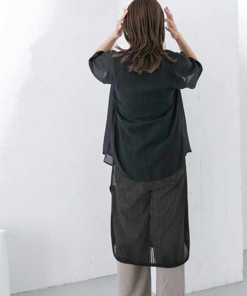 KBF(ケイビーエフ)の「メッシュニットワンピース(ワンピース・レディース・ブラック/ベージュ/アイボリー・ONE)」の21枚目の写真