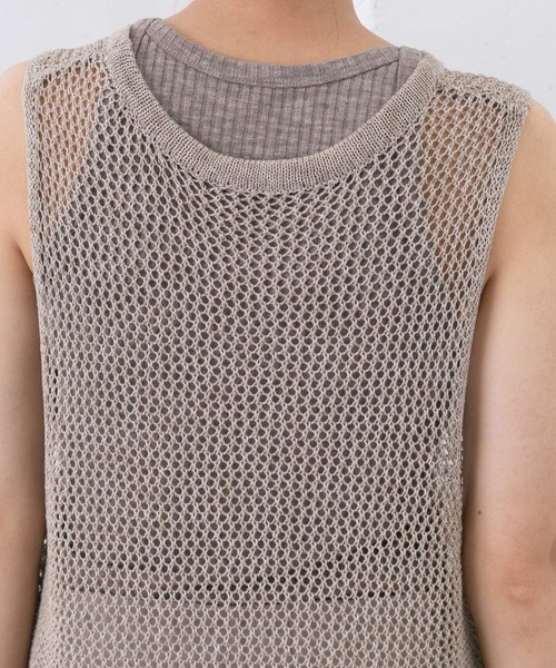 KBF(ケイビーエフ)の「メッシュニットワンピース(ワンピース・レディース・ブラック/ベージュ/アイボリー・ONE)」の11枚目の写真