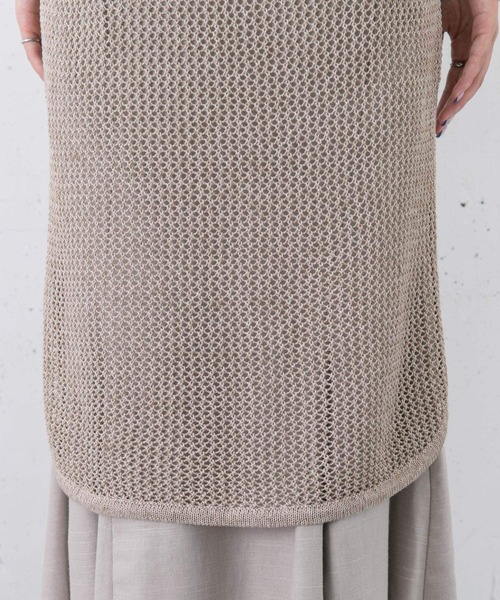 KBF(ケイビーエフ)の「メッシュニットワンピース(ワンピース・レディース・ブラック/ベージュ/アイボリー・ONE)」の8枚目の写真