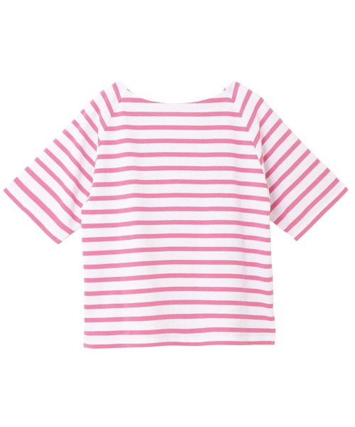 andme(アンドミー)の「コットン天竺ボートネックラグランボーダーTシャツ(Tシャツ/カットソー・レディース・ブラック/ホワイト×ブラック/ベージュ系その他/ホワイト×ピンク/ホワイト×ブルー/ホワイト×イエロー・M)」の19枚目の写真