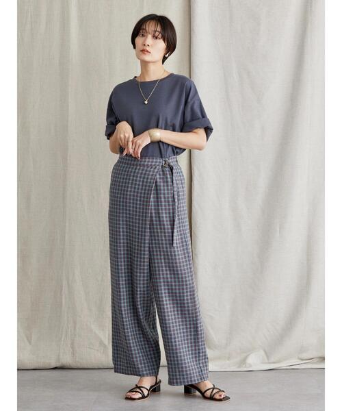 AMERICAN HOLIC(アメリカンホリック)の「リネンブレンドサイドベルトパンツ(その他パンツ・レディース・ブルー/ベージュ・L/S/M)」の10枚目の写真