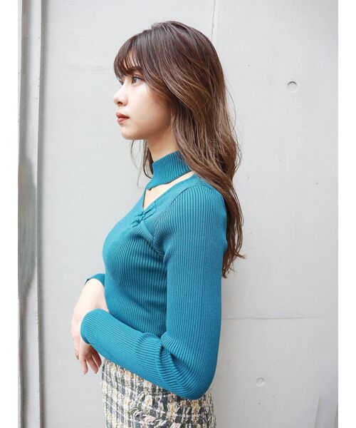 MURUA（ムルーア）の「アシメチャイナニット（ニット/セーター・レディース・ブラック/ブルー/アクア/ブラウン・FREE）」の12枚目の写真