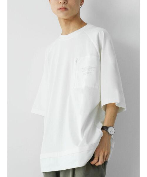 CRAFT STANDARD BOUTIQUE(クラフトスタンダードブティック)の「布帛切り替えTEE-C *(Tシャツ/カットソー・メンズ・グレイッシュベージュ/オフホワイト/レッド/マスタード・L/LL/M)」の8枚目の写真