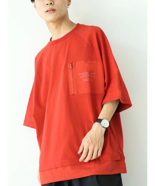 CRAFT STANDARD BOUTIQUE(クラフトスタンダードブティック)の「布帛切り替えTEE-C *(Tシャツ/カットソー・メンズ・グレイッシュベージュ/オフホワイト/レッド/マスタード・L/LL/M)」の9枚目の写真