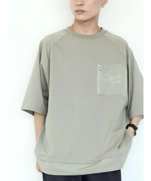 CRAFT STANDARD BOUTIQUE(クラフトスタンダードブティック)の「布帛切り替えTEE-C *(Tシャツ/カットソー・メンズ・グレイッシュベージュ/オフホワイト/レッド/マスタード・L/LL/M)」の10枚目の写真