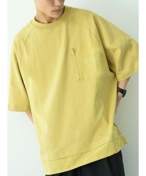 CRAFT STANDARD BOUTIQUE(クラフトスタンダードブティック)の「布帛切り替えTEE-C *(Tシャツ/カットソー・メンズ・グレイッシュベージュ/オフホワイト/レッド/マスタード・L/LL/M)」の11枚目の写真