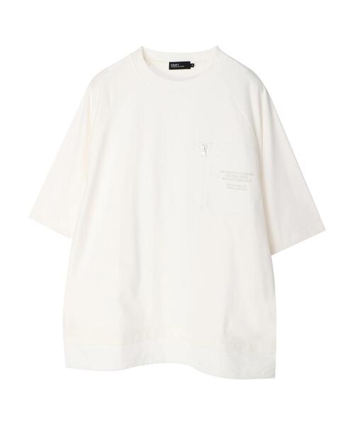 CRAFT STANDARD BOUTIQUE(クラフトスタンダードブティック)の「布帛切り替えTEE-C *(Tシャツ/カットソー・メンズ・グレイッシュベージュ/オフホワイト/レッド/マスタード・L/LL/M)」の5枚目の写真