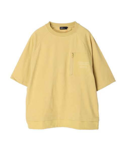 CRAFT STANDARD BOUTIQUE(クラフトスタンダードブティック)の「布帛切り替えTEE-C *(Tシャツ/カットソー・メンズ・グレイッシュベージュ/オフホワイト/レッド/マスタード・L/LL/M)」の6枚目の写真
