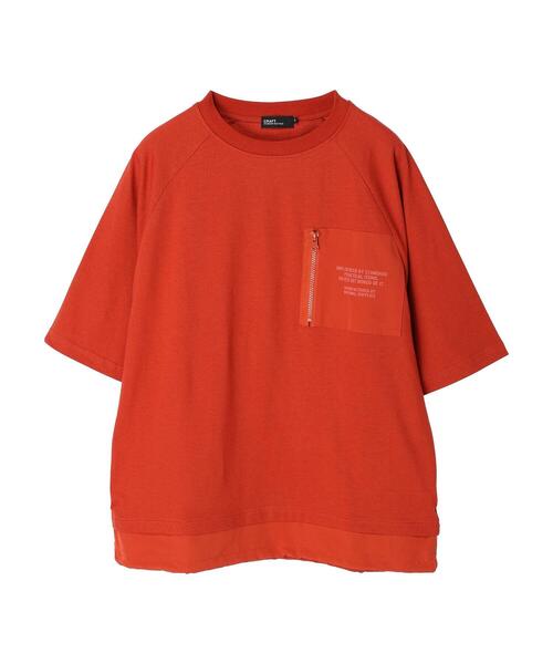 CRAFT STANDARD BOUTIQUE(クラフトスタンダードブティック)の「布帛切り替えTEE-C *(Tシャツ/カットソー・メンズ・グレイッシュベージュ/オフホワイト/レッド/マスタード・L/LL/M)」の7枚目の写真