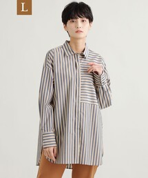 EVEX by KRIZIA（エヴェックスバイクリツィア）の「【L】【ウォッシャブル】【接触冷感】【UV対策】ファンクションストライプシャツ（シャツ/ブラウス）」