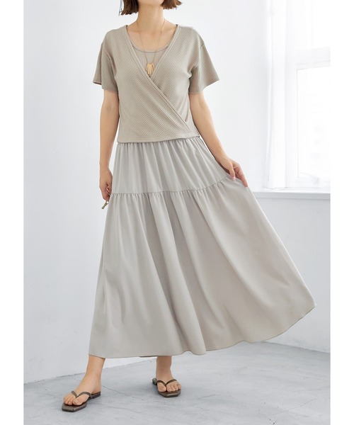 Luxe カシュクールt付き切替タンクワンピース ワンピース Deli ワンピース ドレス Style Luxe Deli スタイル