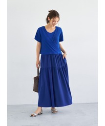 【LUXE】カシュクールT付き切替タンクワンピース