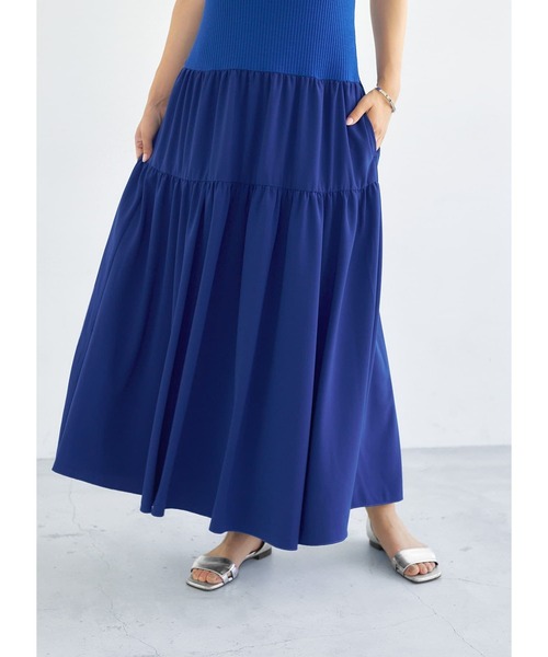 STYLE DELI(スタイルデリ)の「【LUXE】カシュクールT付き切替タンクワンピース(ワンピース・レディース・ブルー/グレイッシュベージュ・01/02)」の12枚目の写真