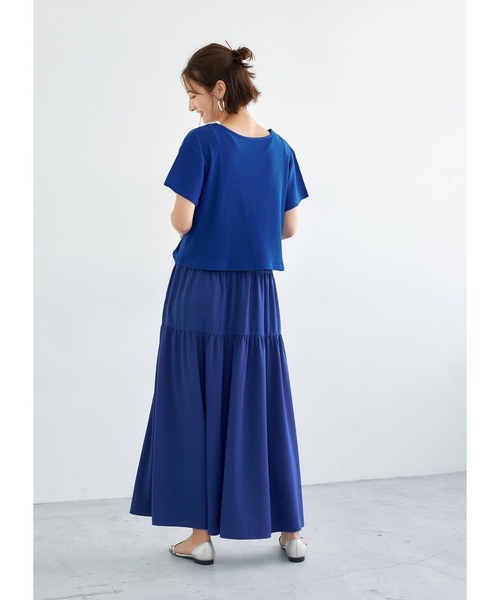 STYLE DELI(スタイルデリ)の「【LUXE】カシュクールT付き切替タンクワンピース(ワンピース・レディース・ブルー/グレイッシュベージュ・01/02)」の9枚目の写真