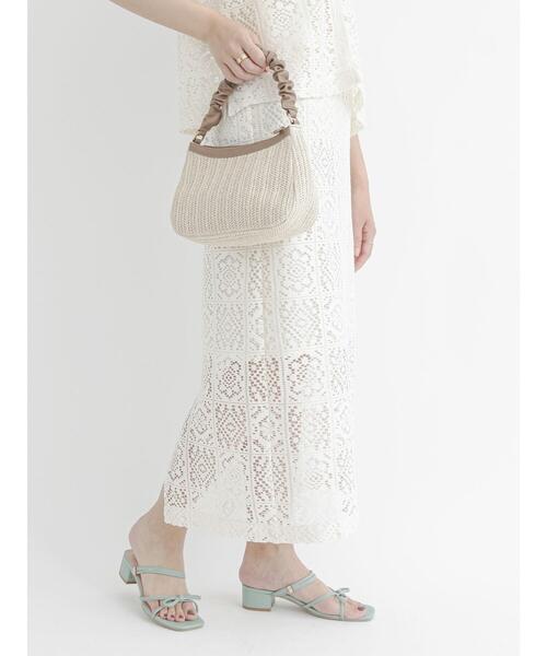 Te chichi TERRASSE(テチチテラス)の「クロシェ柄レーススカート【セットアップ可】(スカート・レディース・オフホワイト/ブラウン/ブラック・フリ-)」の4枚目の写真