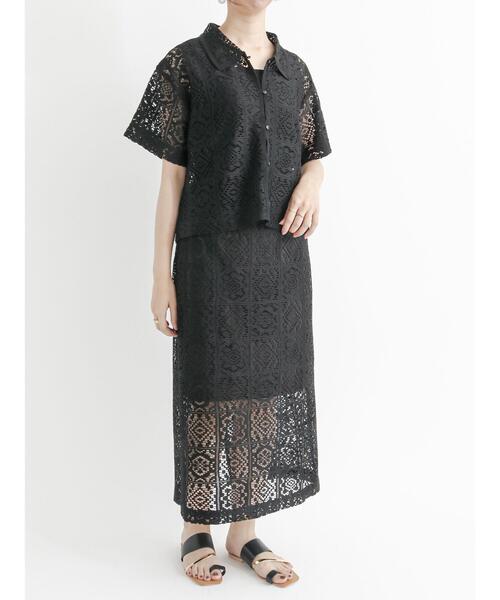 Te chichi TERRASSE(テチチテラス)の「クロシェ柄レーススカート【セットアップ可】(スカート・レディース・オフホワイト/ブラウン/ブラック・フリ-)」の13枚目の写真