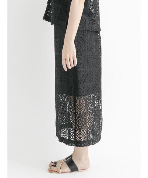 Te chichi TERRASSE(テチチテラス)の「クロシェ柄レーススカート【セットアップ可】(スカート・レディース・オフホワイト/ブラウン/ブラック・フリ-)」の14枚目の写真