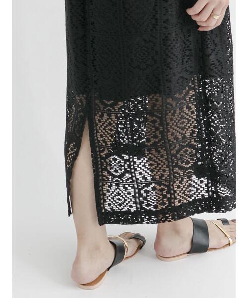 Te chichi TERRASSE(テチチテラス)の「クロシェ柄レーススカート【セットアップ可】(スカート・レディース・オフホワイト/ブラウン/ブラック・フリ-)」の16枚目の写真