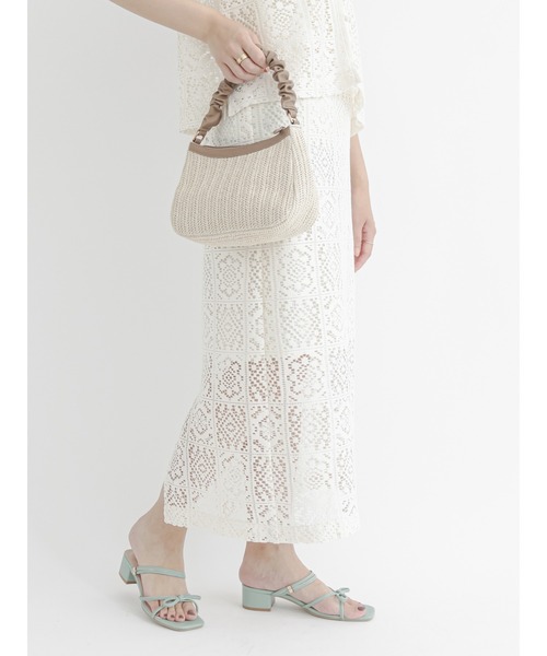 Te chichi TERRASSE(テチチテラス)の「クロシェ柄レーススカート【セットアップ可】(スカート・レディース・オフホワイト/ブラウン/ブラック・フリ-)」の2枚目の写真