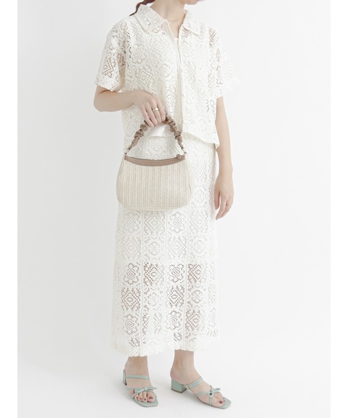 Te chichi TERRASSE(テチチテラス)の「クロシェ柄レーススカート【セットアップ可】(スカート・レディース・オフホワイト/ブラウン/ブラック・フリ-)」の6枚目の写真