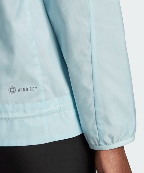 adidas（アディダス）の「AEROREADY ロゴ ランニングウインドブレーカー / アディダス（レディース）（ナイロンジャケット・レディース・ブラック/ブルー・MEDIUM/SMALL/LARGE/X-LARGE/XX-LARGE）」の12枚目の写真