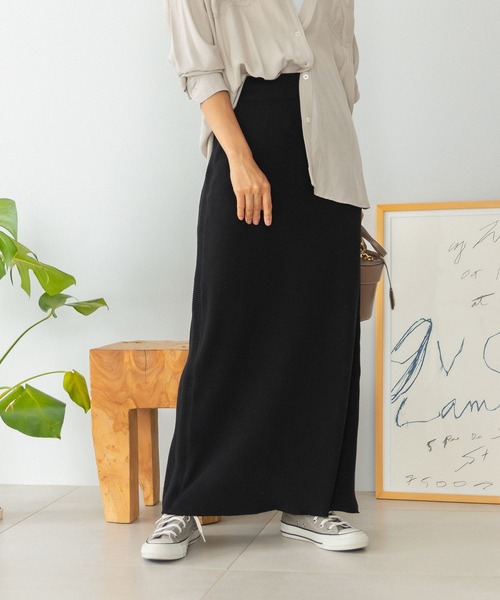 BAYFLOW（ベイフロー）の「サイドポイントリブスカート（スカート・レディース・ブラック/グレー/オフホワイト・SMALL/MEDIUM）」の3枚目の写真