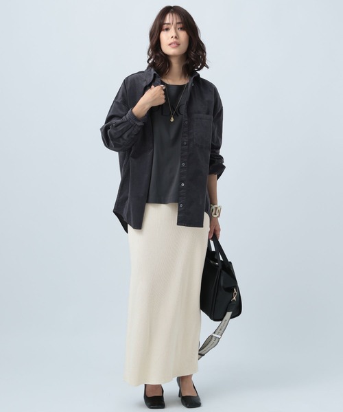 BAYFLOW（ベイフロー）の「サイドポイントリブスカート（スカート・レディース・ブラック/グレー/オフホワイト・SMALL/MEDIUM）」の20枚目の写真