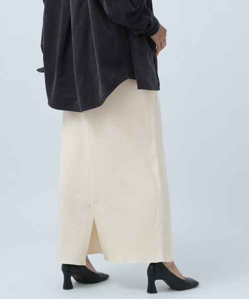 BAYFLOW（ベイフロー）の「サイドポイントリブスカート（スカート・レディース・ブラック/グレー/オフホワイト・SMALL/MEDIUM）」の5枚目の写真
