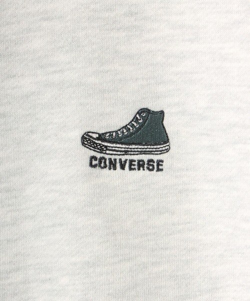 CONVERSE（コンバース）の「CONVERSE/コンバース オールスター スニーカー ロゴ ワンポイント刺繍 リブライン スウェット  レディース メンズ ジップパーカー（パーカー・メンズ・ブラック/ネイビー/オートミール・LL/M/L）」の5枚目の写真