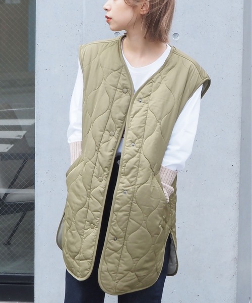 tiptop（ティップトップ）の「キルティングベスト（ベスト・レディース・ブラック/カーキ/アイボリー・FREE）」の7枚目の写真