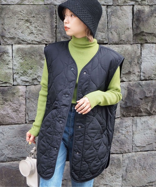 tiptop（ティップトップ）の「キルティングベスト（ベスト・レディース・ブラック/カーキ/アイボリー・FREE）」の12枚目の写真