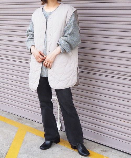 tiptop（ティップトップ）の「キルティングベスト（ベスト・レディース・ブラック/カーキ/アイボリー・FREE）」の16枚目の写真