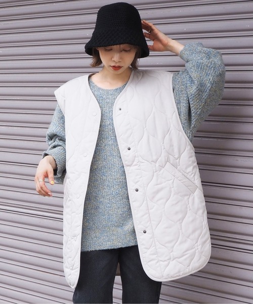 tiptop（ティップトップ）の「キルティングベスト（ベスト・レディース・ブラック/カーキ/アイボリー・FREE）」の19枚目の写真