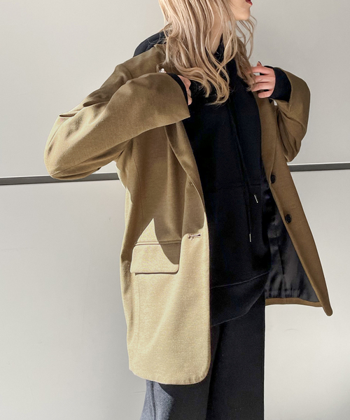 JOINT WORKS（ジョイントワークス）の「梳毛ブレンド2Bテーラージャケット（テーラードジャケット・レディース・ネイビー/キャメル・FREE）」の3枚目の写真