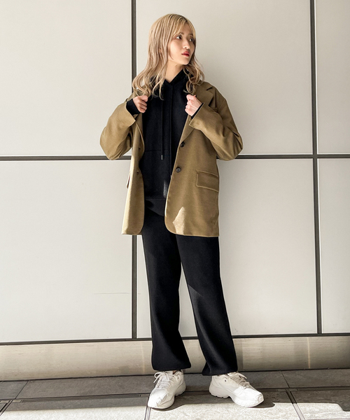 JOINT WORKS（ジョイントワークス）の「梳毛ブレンド2Bテーラージャケット（テーラードジャケット・レディース・ネイビー/キャメル・FREE）」の8枚目の写真