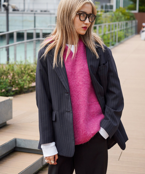 JOINT WORKS（ジョイントワークス）の「梳毛ブレンド2Bテーラージャケット（テーラードジャケット・レディース・ネイビー/キャメル・FREE）」の10枚目の写真