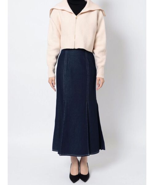 LAGUNAMOON(ラグナムーン)の「ZIPニットカーディガン(カーディガン/ボレロ・レディース・アイボリー/チャコールグレー/ベージュ・FREE)」の10枚目の写真