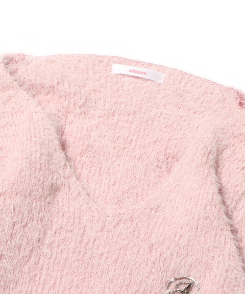 atmos pink（アトモスピンク）の「atmos pink デザインフェザーニット / アトモスピンク デザインフェザーニット（ニット/セーター・レディース・ブラック/ピンク/ホワイト・S/M）」の7枚目の写真