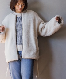 ◆【蓄熱保温/軽い】サーモア サイドジップボアブルゾン