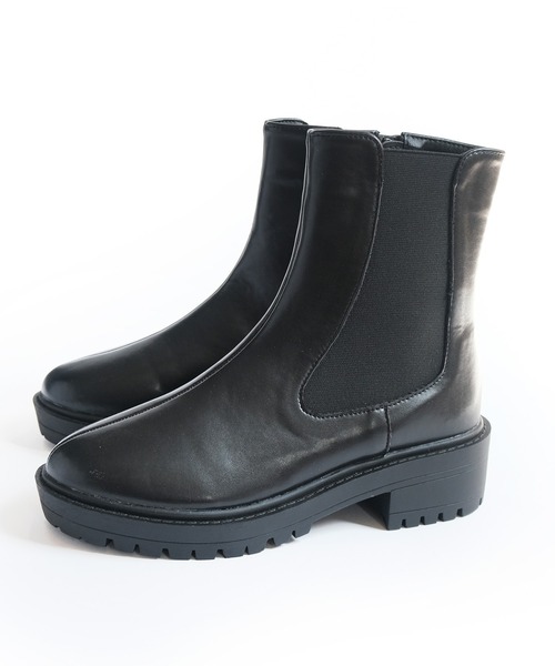 AmiAmi(アミアミ)の「トラックソール サイドゴアブーツ/サイドジップショートブーツ(ブーツ・レディース・ブラック・LL/S/M/L)」の20枚目の写真