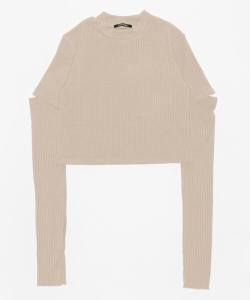 one way（ワンウェイ）の「アームウォーマー付きハイネックトップス（Tシャツ/カットソー・レディース・ブラック/ホワイト/ベージュ・FREE）」の3枚目の写真