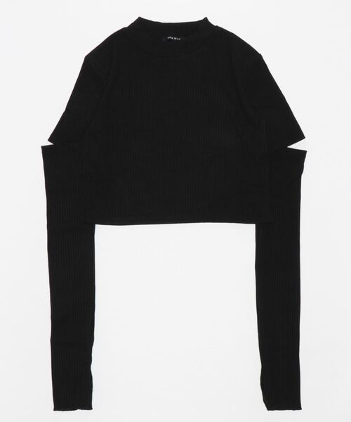 one way（ワンウェイ）の「アームウォーマー付きハイネックトップス（Tシャツ/カットソー・レディース・ブラック/ホワイト/ベージュ・FREE）」の2枚目の写真