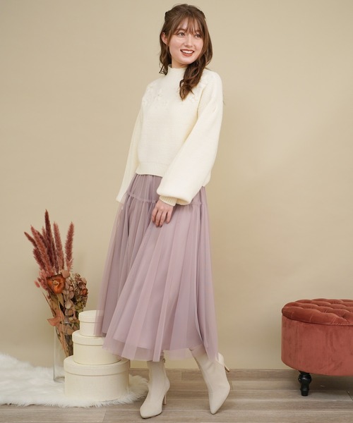 NOELA（ノエラ）の「チュールフレアスカート（スカート・レディース・ブルー/ピンク/オフホワイト・フリー）」の17枚目の写真