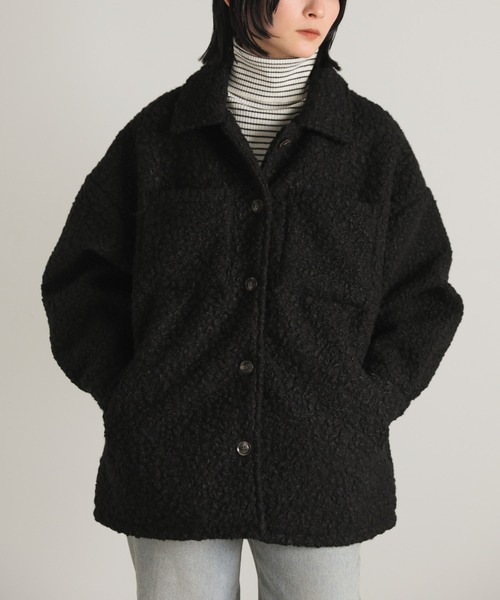 ウールループツイードジャケット ブラック select MOCA（セレクトモカ）の「ループツイードジャケットアウター
