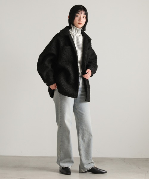 ウールループツイードジャケット ブラック select MOCA（セレクトモカ）の「ループツイードジャケットアウター